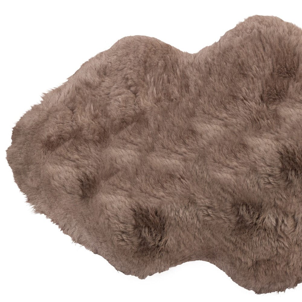 24" X 36" Taupe Sheepskin Single Long-Haired - Rug - Homeroots - Flyclothing LLC