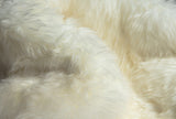 5' Off White Round Shag Sheepskin Area Rug - Homeroots