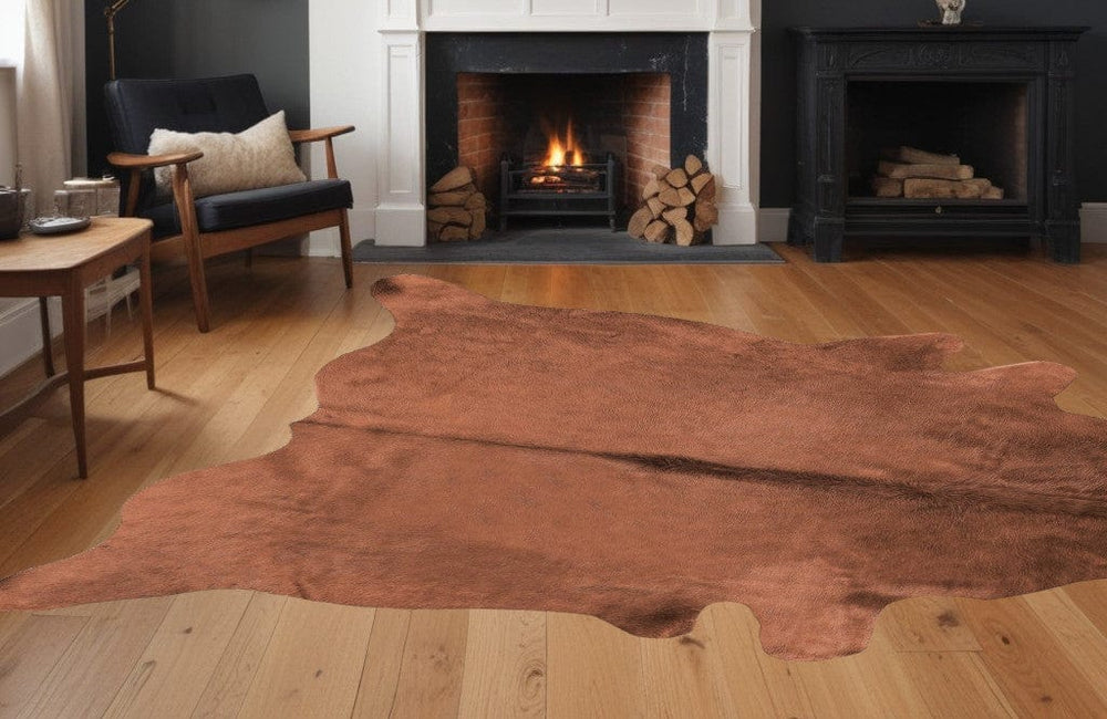 72" X 84" Brown Cowhide  Rug - Homeroots