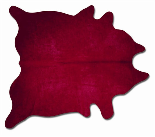 72" X 84" Burgundy Cowhide  Rug - Homeroots