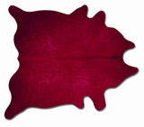 72" X 84" Burgundy Cowhide  Rug - Homeroots