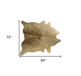 6' X 7' Gold Genuine Cowhide Area Rug - Homeroots