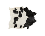 72" X 84" White And Black Cowhide  Rug - Homeroots