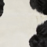 72" X 84" White And Black Cowhide  Rug - Homeroots
