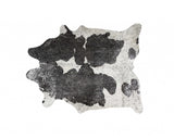 72" X 84" Silver Black & White Cowhide  Rug - Homeroots