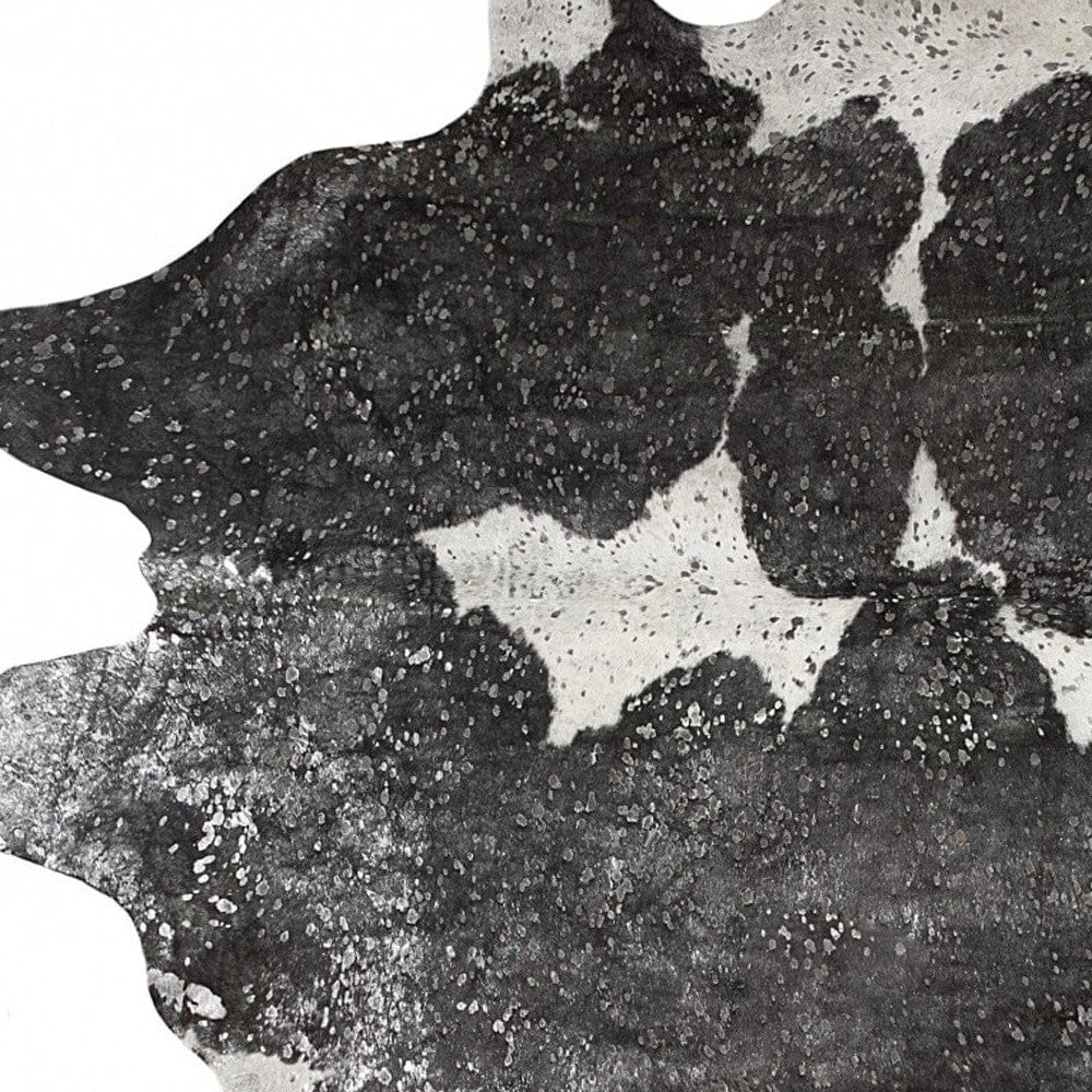 72" X 84" Silver Black & White Cowhide Rug - Homeroots - Flyclothing LLC
