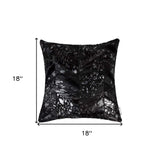 18" Black and Silver Cowhide Throw Pillow - Homeroots - Flyclothing LLC