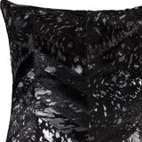 18" Black and Silver Cowhide Throw Pillow - Homeroots