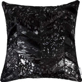 18" Black and Silver Cowhide Throw Pillow - Homeroots - Flyclothing LLC