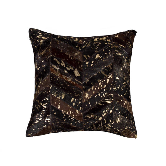 18" X 18" X 5" Chocolate And Gold  Pillow - Homeroots