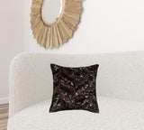 18" X 18" X 5" Chocolate And Gold  Pillow - Homeroots