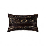 12 X 20 Chocolate Cowhide Throw Pillow - Homeroots
