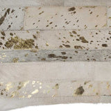 12" X 20" Natural & Gold Cowhide Throw Pillow - Homeroots - Flyclothing LLC