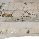 12" X 20" Natural & Gold Cowhide Throw Pillow - Homeroots