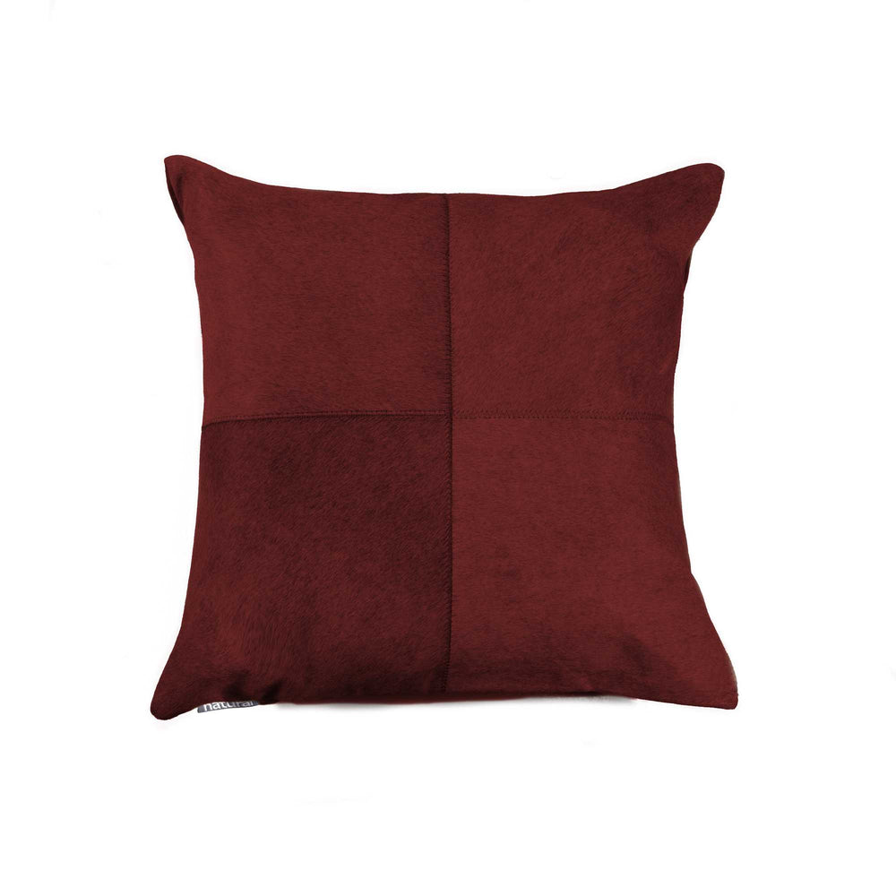 18" Wine Cowhide Throw Pillow - Homeroots - Flyclothing LLC