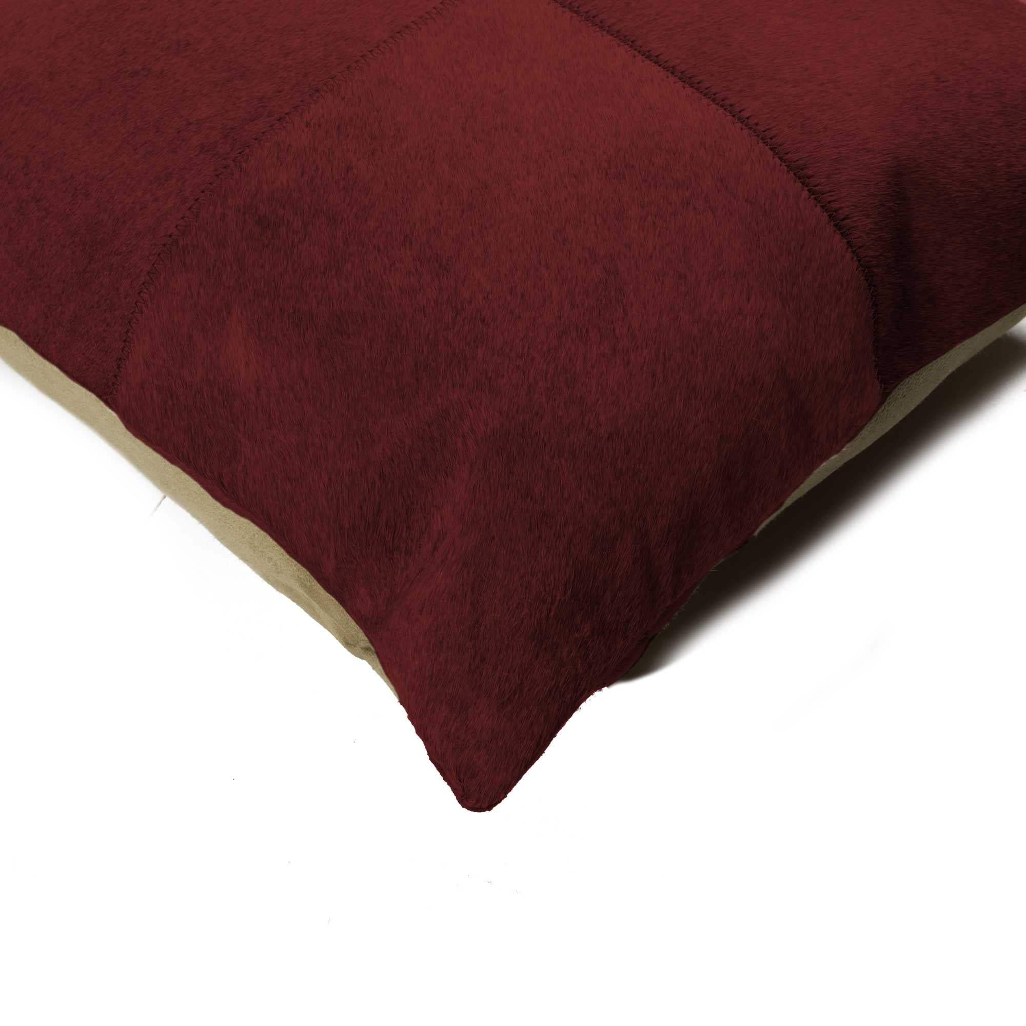 18" Wine Cowhide Throw Pillow - Homeroots - Flyclothing LLC