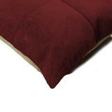18" Wine Cowhide Throw Pillow - Homeroots