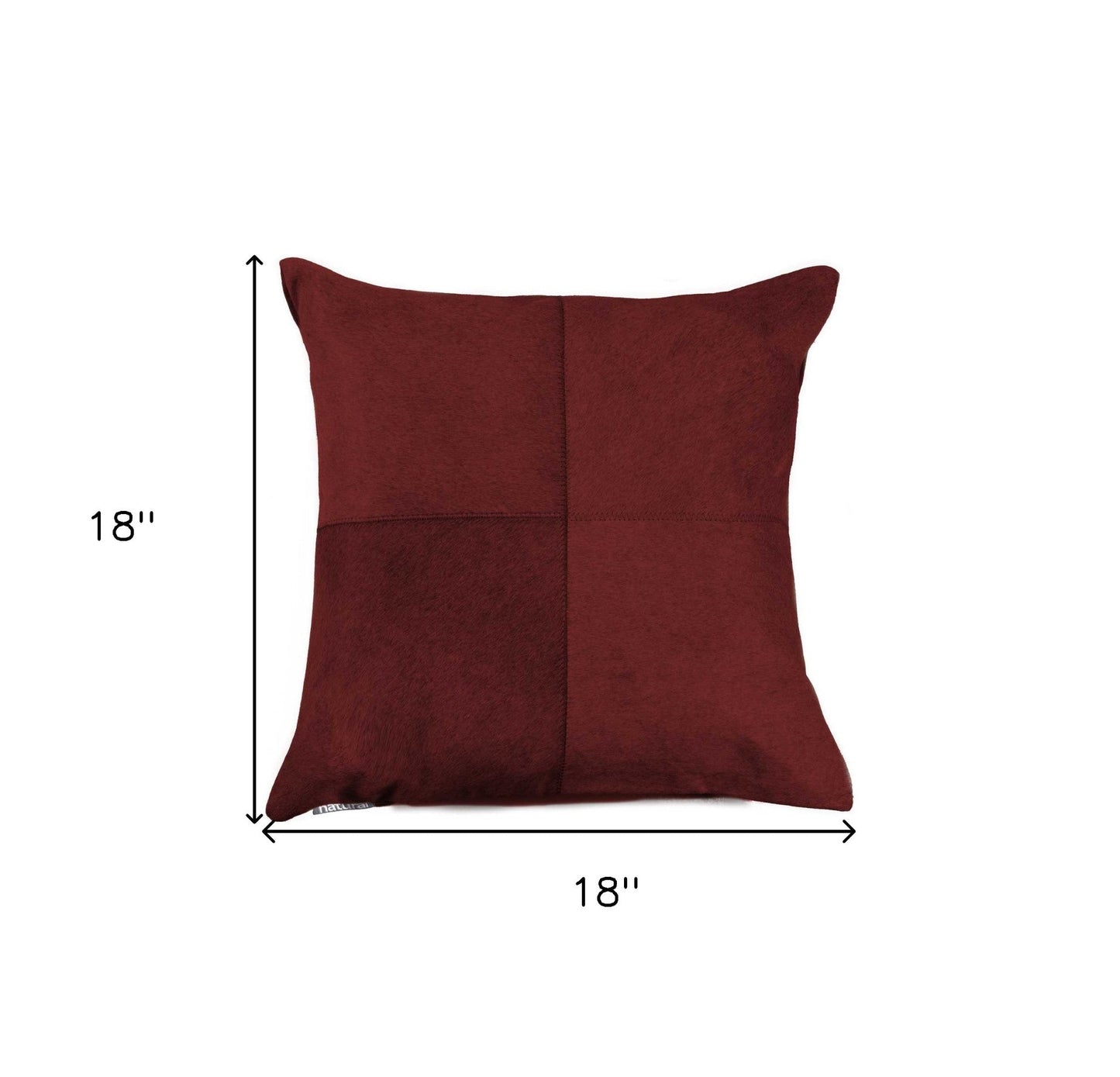 18" Wine Cowhide Throw Pillow - Homeroots - Flyclothing LLC