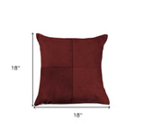 18" Wine Cowhide Throw Pillow - Homeroots - Flyclothing LLC