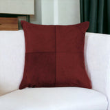 18" Wine Cowhide Throw Pillow - Homeroots