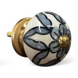 1.5" X 1.5" X 1.5" White Blue And Black  Knobs 12 Pack - Homeroots