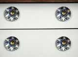 1.5" X 1.5" X 1.5" White Blue And Black  Knobs 12 Pack - Homeroots