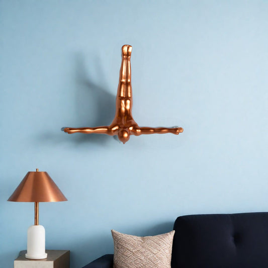 7" Bronze Diver Resin Wall Decor - Homeroots