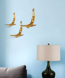 Set of Three 7" Gold Divers Resin Wall Decor - Homeroots