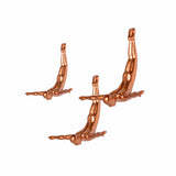 Set of Three 7" Bronze Divers Resin Wall Decor - Homeroots - Flyclothing LLC
