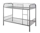 79" X 42" X 61" Gunmetal Metal Twin Over Twin Bunk Bed - Homeroots
