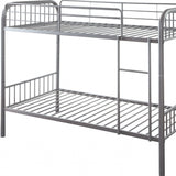 79" X 42" X 61" Gunmetal Metal Twin Over Twin Bunk Bed - Homeroots