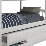 80" X 42" X 70" White Twin Bunk Bed  Trundle With 3 Drawers - Homeroots