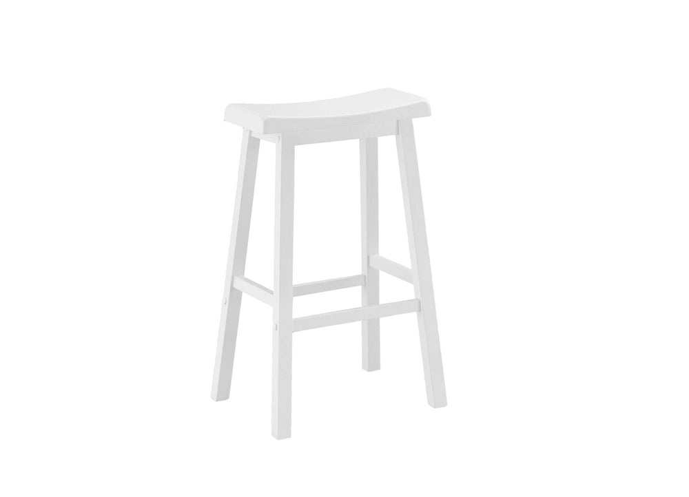 Set of Two 29 " White Solid Wood Backless Bar Chairs - Homeroots