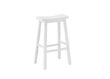 Set of Two 29 " White Solid Wood Backless Bar Chairs - Homeroots