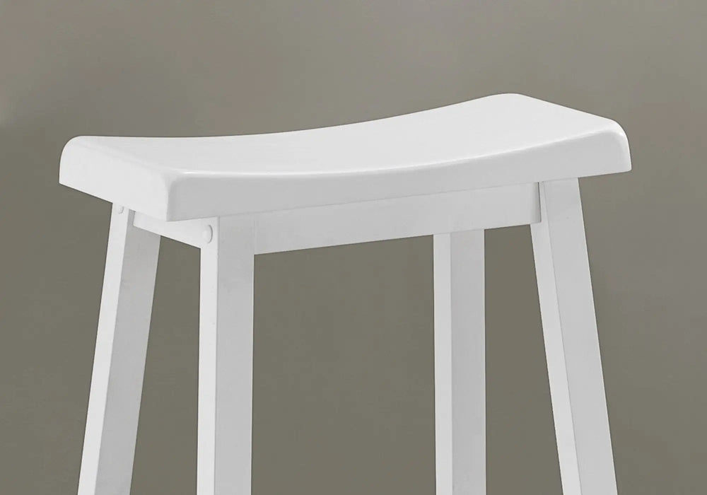 Set of Two 29 " White Solid Wood Backless Bar Chairs - Homeroots - Flyclothing LLC