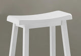 Set of Two 29 " White Solid Wood Backless Bar Chairs - Homeroots