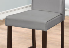 Set of Two 25 " Gray And Brown Solid Wood Counter Height Bar Chairs - Homeroots