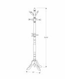 White Solid Wood Coat Rack With Triple Tiered Coat Stand - Homeroots