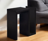 24" Dark Brown Wood And Metal End Table With Shelf - Homeroots