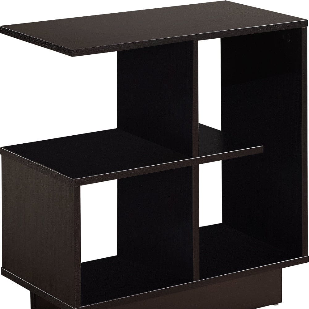 24" Espresso Wood End Table With Four Shelves - Homeroots - Flyclothing LLC