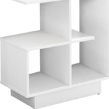 24" White Wood End Table With Four Shelves - Homeroots