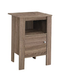 24" Deep Taupe Wood End Table With Shelf - Homeroots