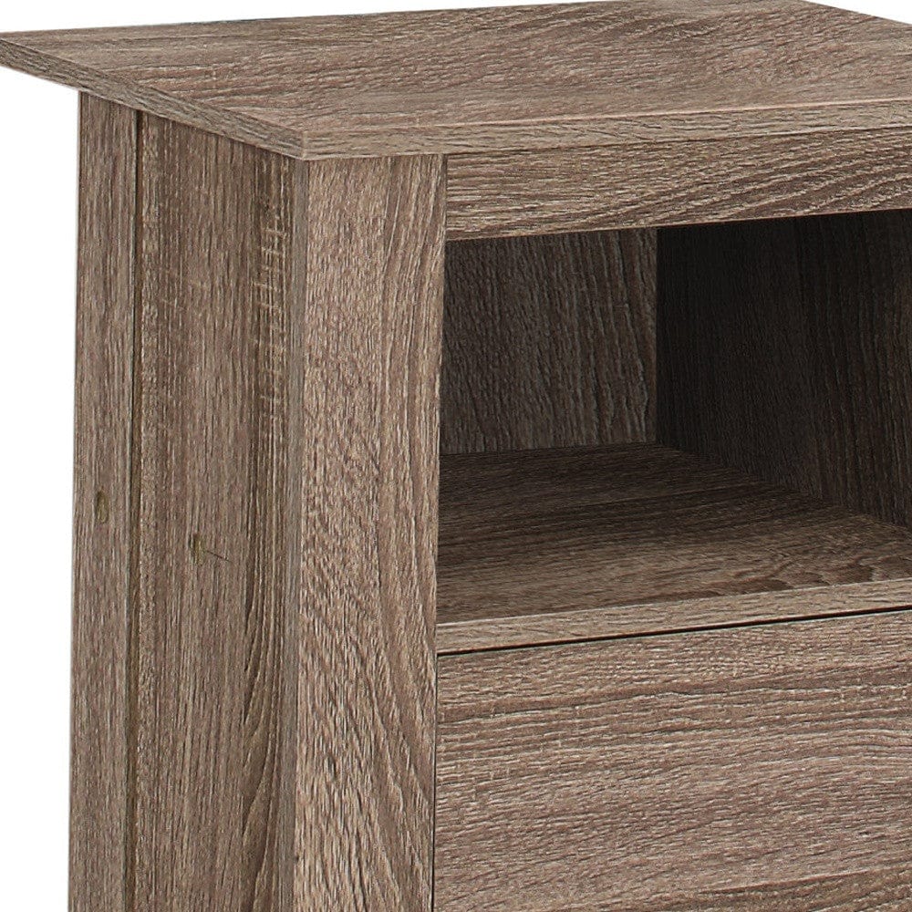 24" Deep Taupe Wood End Table With Shelf - Homeroots - Flyclothing LLC