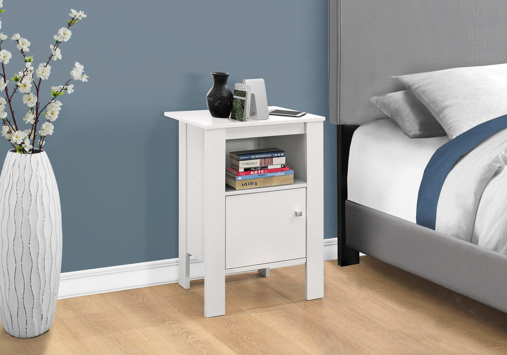 24" White Wood End Table With Shelf - Homeroots - Flyclothing LLC