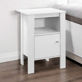 24" White Wood End Table With Shelf - Homeroots - Flyclothing LLC