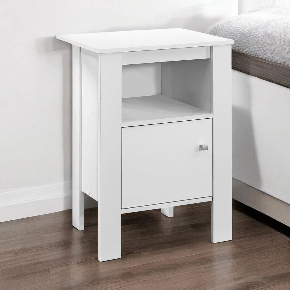 24" White Wood End Table With Shelf - Homeroots - Flyclothing LLC