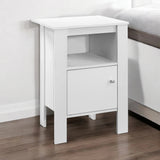 24" White Wood End Table With Shelf - Homeroots