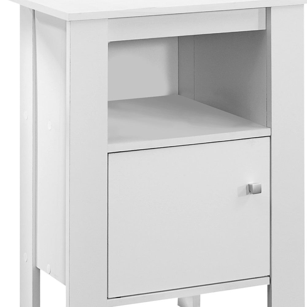 24" White Wood End Table With Shelf - Homeroots - Flyclothing LLC