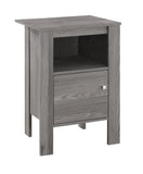 24" Gray Wood End Table With Shelf - Homeroots