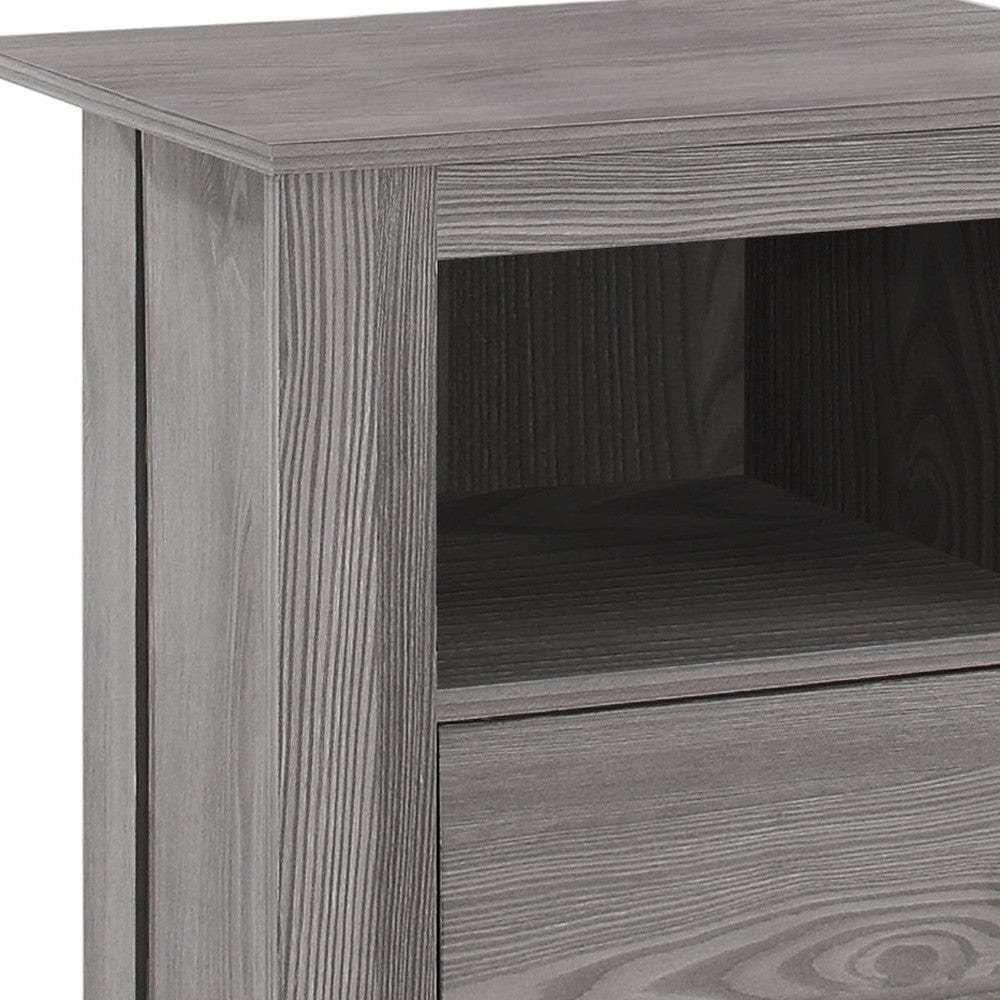 24" Gray Wood End Table With Shelf - Homeroots - Flyclothing LLC